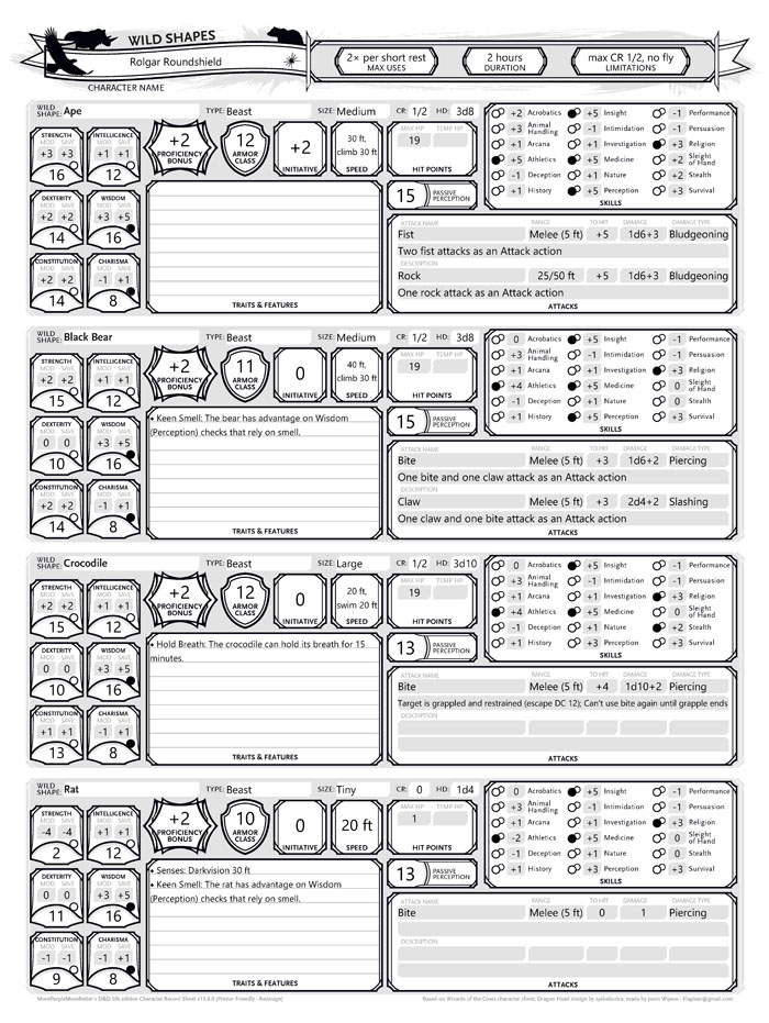 MPMB's D&D 5e Character Tools – Fully automated DnD Character Sheets